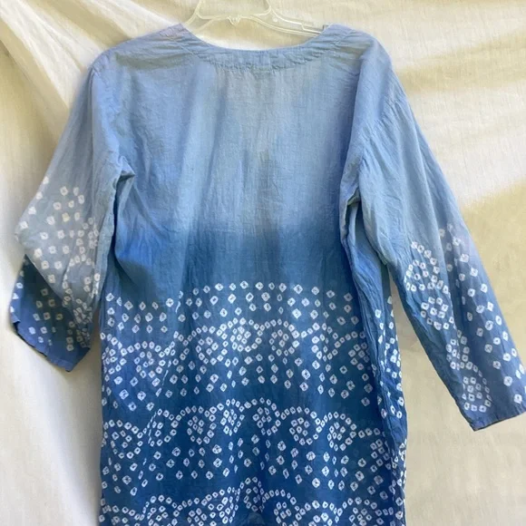 Unbranded Blue and White casual bohemian made in India Women's Top, size XL - Picture 6 of 9